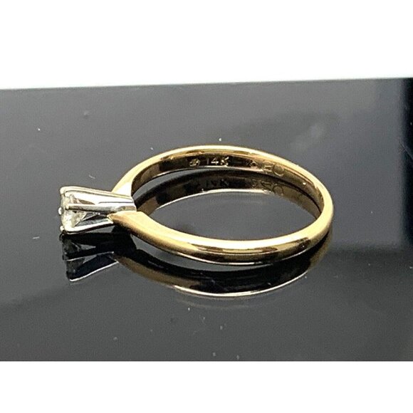 Diamond Engagement Ring 14k Yellow Gold 0.20 Carat Estate Jewelry Size 6… - Picture 2 of 14
